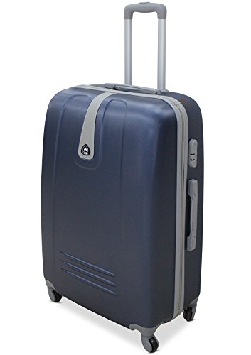 Set 3 Valigie Trolley Rigido Piccolo Medio Grande 4 RUOTE Valigia in ABS (Blu)