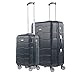 Produktbild CarryOn Transfer mit 2 USB-Anschlüsse 2er Set Reisegepäck - TSA Koffer- Hartschalen Gepäck-Set - Reisekoffer (schwarz, S+XL)