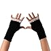 Internet Fingerless Lace Knitted Fringe Warm Gloves (Black)