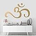 Produktbild Om Wand Kunst, spirituelle Aufkleber, abnehmbaren Wandtattoo, Vinyl Decor, Buddhistisches Symbol, OM Wand Aufkleber, Yoga Aufkleber, Raum Dekoration - H 115 x W 190 cm / H 45 x W 75 in - metallic-goldfarben