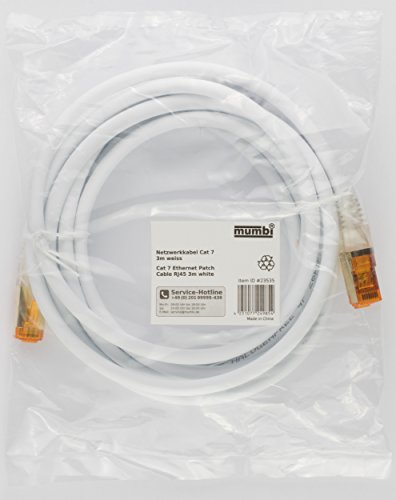 mumbi 3m CAT.7 Ethernet Lan Netzwerkkabel – CAT.7 S/FTP (RJ45) 3 Meter Kabel in weiss - 6