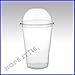 Produktbild 100 X Klar Plastik Becher Smoothie Milkshake + Kuppel & Wohnung Deckel Starkes - 10oz + Dome Lids