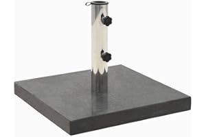 vidaXL Sonnenschirmständer Granit Schirmständer Schirmfuß Sonnenschirm Gewicht Granitständer für 38/48mm Schirmstangen 28,5kg Quadratisch Schwarz