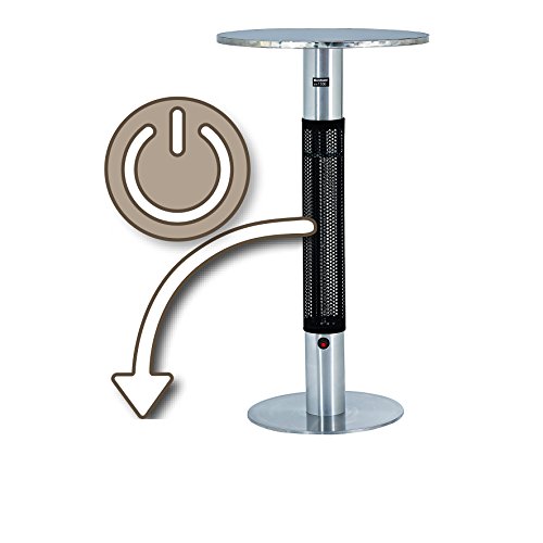 Einhell Stehtisch mit integrierter Elektro Heizung BTH 1500 (1500 Watt, 110 cm Höhe,˜ 60 cm Tischplatte, geräuschlos, für Bistro, Garten und Party) - 4