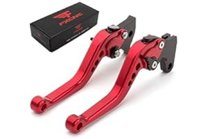 FXCNC Racing - Leve freno/frizione regolabili, in alluminio, lavorazione CNC HONDA VFR 1200/F 2010-2016 Leva rossa con regolatore nero