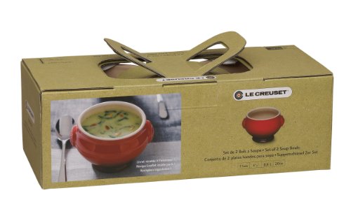 Le Creuset Steinzeug Suppenterrine 2er-Set je 600 ml, kirschrot - 5