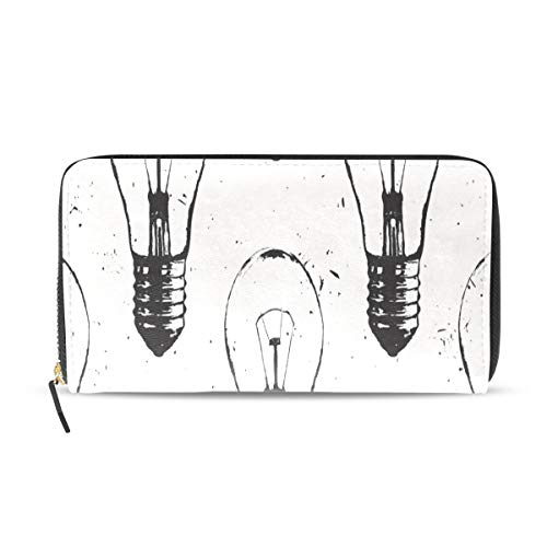Preisvergleich Produktbild Glühbirne Idee Kreatives Denken Lange Passport Clutch Geldbörsen Reißverschluss Geldbörse Tasche Handtasche Geld Organizer Tasche Kreditkarteninhaber Für Dame Frauen Mädchen Männer Reise Geschenk
