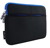 GoFree Slim Line Tablet Sleeve for 7 inch, 8 inch Tablets and iPad - [ 3 Additional Pockets ] - Shock Absorbent ** Super Compact & Uber Stylish ** - Black w/ Azure Blue Accents RS.549 (61.00% Off) - Amazon