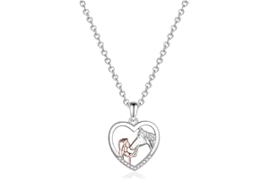 DKDXID Pferde Kette für Mädchen und Pferd Halskette mit Pferdeanhänger Schmuck Legierungen Herz Kette Damen Kette Pferdeschmuck Pferdekettenanhänger für Pferde Mädchen Geschenk,ädchen, Ehefrau