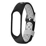 Altsommer für Xiaomi Mi-Band 3 Watch Doppelte Farbe Sport-Silikon-Armband Strap Sport Ersatz UhrenarmbänderSport Watch Band Replacement für Damen Herren mit Braun Blau Grün Rosa (Grau)