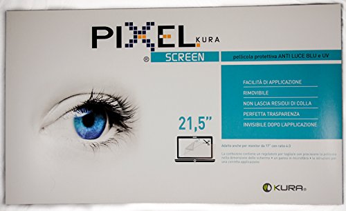 Pixel, Film für Computer von bis zu 21,5″ Univ. Von Turin tested- Anti Blau und UV-Licht, kratzfest und blasenfrei – Für Komfortables betrachten - 2