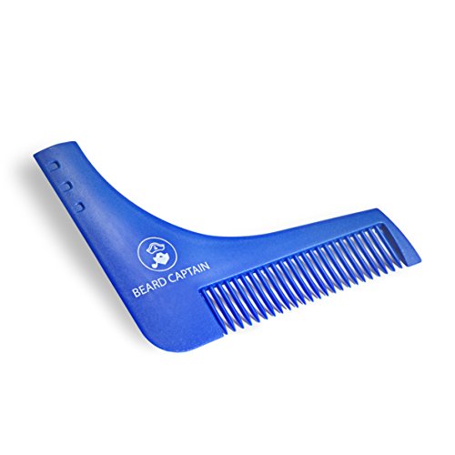 BEARD CAPTAIN Bart-Schablone mit moderner Verpackung – Bart-Kamm & Schablone zum angenehmen Rasieren von Konturen – Perfekte Symmetrie in Sekunden – aus gehärteten Materialien – Rasier-Schablone – Geschenk für Männer - 2