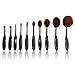 Tonsee 10Pcs Pro Foundation Brush Set Powder Blusher Toothbrush Curve Cosmetic Makeup Tool (10Pcs)