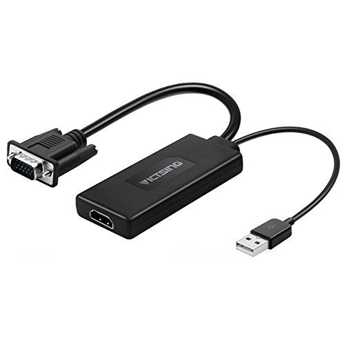 VGA auf HDMI, VicTsing VGA zu HDMI Konverter Adapter Audio Übertragung 1080P Full HD mit USB Stromversorgung unterstützt für TV, Computer, Projektor, Laptop, DVD, AV – Schwarz - 2