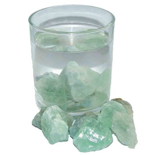 Preisvergleich Produktbild Heuschnupfen Edelsteinwasser Wassersteine 100 Gramm Aquamarin und Fluorit grün unbehandelte Rohsteine.(2364)