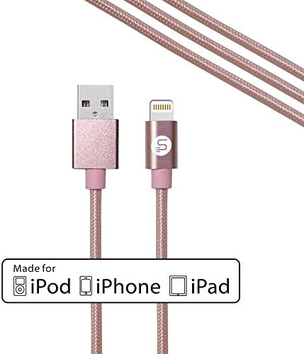 iPhone Charger, 6ft Simply Cables Premium Nylon Braided Lightning Cable for iPhone/iPad/iPod (Apple MFi Certified)