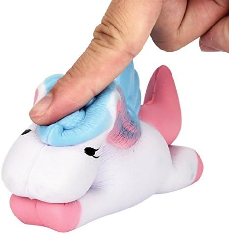 SEWORLD Kawaii Unicorn Squishy Slow Rising Cartoon Doll Cream Scented Toys (11*8*4cm, D)