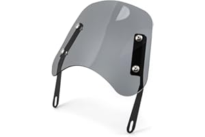 EVOMOSA Pare-Brise Moto Universal Windshield déflecteur de Vent pour 5 '' - 7 '' phares Moto (Gris A)