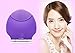 ECVISION Ultrasonic Facial Cleansing Brush Silicone Rechargeable Mini Vibrating Sonic Beauty Instrument Super Facial Cleaner Massager Safe Natural Pleasing Care Cleansing Face Care Machine (Purple)