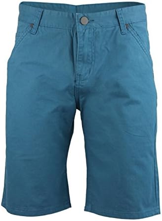 New Mens Chino Shorts Summer Cotton Work Half Pants Designer Style Smart Casual Bottoms UK Sizes [TealBlue,Waist 38"]