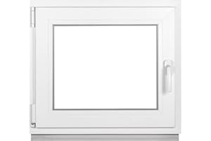KOMFORTA Premium Kellerfenster Von Fenstiger - Kunststofffenster Weiß BxH 700 x 600 mm - Garagenfenster/Gartenhaus Fenster BxH 70 x 60 cm 2-fach Verglast - Din Links-Funktion Dreh Kipp Fenster-Alle Größen