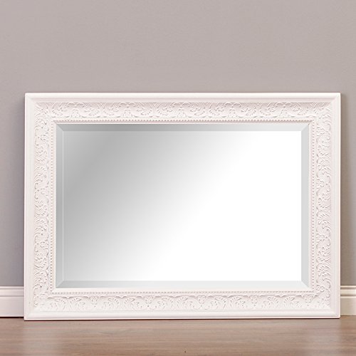 Pompöser barock Spiegel FIORA 90x70cm weiß-silber - 3