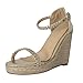 Produktbild SHE.White Keilabsatz Sandaletten Mode Retro Frau Keil Dicker Boden Offener Zeh Rom Sandalen Geflochtene Schnallenriemen Sommerschuhe