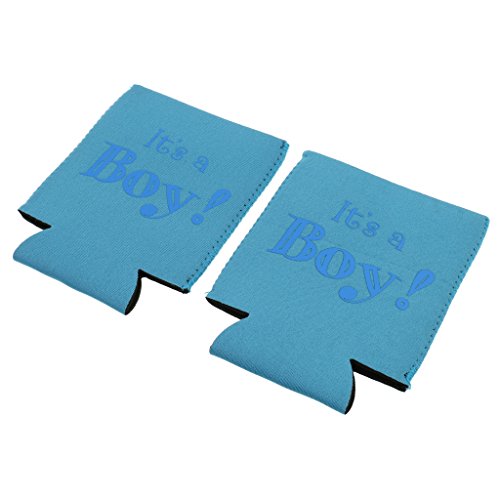 MagiDeal 2Stück Neopren Multikühler, Dosenkühler, Getränkekühler – Its a Boy Blau, 13x 10cm - 5