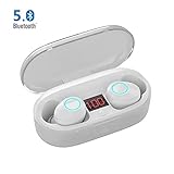 [Hervorragende Klangqualität] 🎶Die wireless in ear kopfhörer arbeiten mit Bluetooth V5.0 und Enhanced Data Rate, liefern ausgezeichneten Stereoklang mit tiefen Bässen und luftigen Höhen - ganz ohne Kabel. Starke Klangqualität mit ordentlichen Bässen, ohne störende Nebengeräusche.