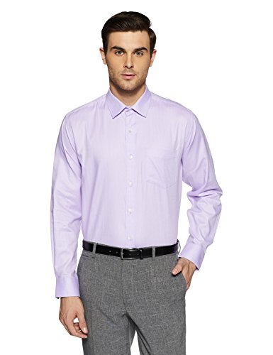 Amazon Brand - Symbol Men's Solid Regular Fit Full Sleeve Cotton Formal Shirt (SYMSTRUC125_44_Lilac)