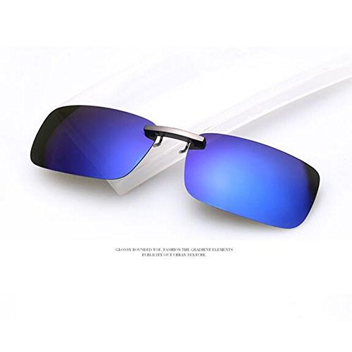 Zimo, occhiali da sole a clip unisex, con lenti polarizzate, per portatori di occhiali, Blau