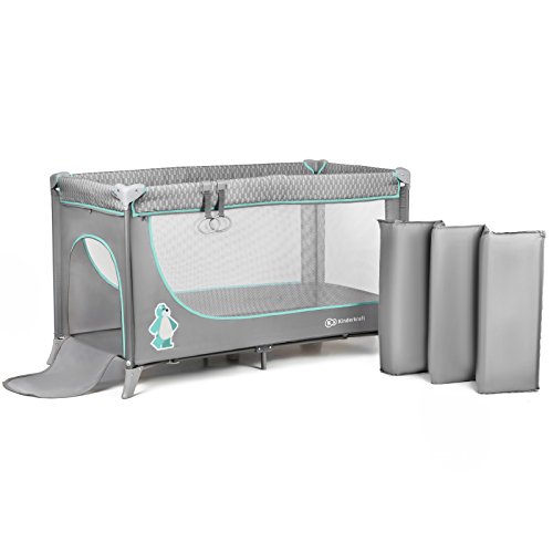 Preisvergleich Produktbild Kinderkraft KKJOY00MINT000 JOY BASIC Kinderreisebett Kinderbett Klappbett Babybett Reisebett für Kinder, blau