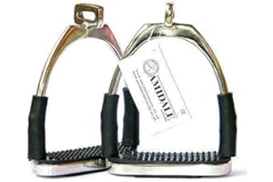 Amidale Estribos Offset Ojo Flexible Seguridad Estribos Óptimo Pierna Posiciones Equitación Hierro Acero Inoxidable 4.75" Nuevo con Etiqueta