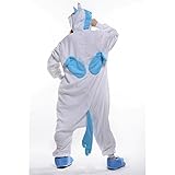 Free Fisher Damen/ Herren Schlafanzug Pyjama, Tier Kostüm, Einhorn Blau, Gr. L (Körpergröße 170-178 CM) - 