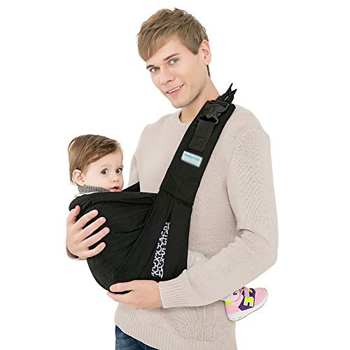 Preisvergleich Produktbild Babytragetuch Kindertragetuch Babybauchtrage Ring Sling Tragetuch Für Baby Neugeborene Innerhalb 12 KG,Baumwolle,Black