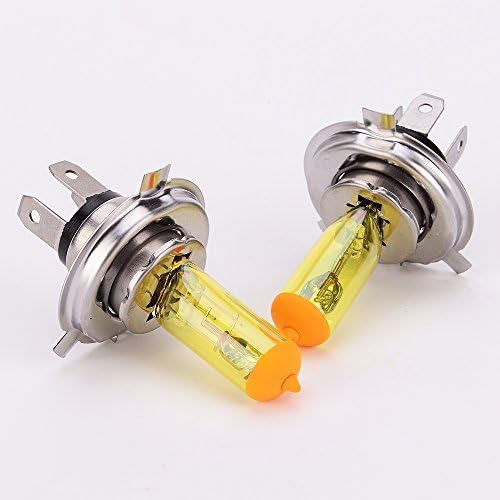 universally 2 pcs H4 Golden Yellow Fog Light Bulbs 12V 90W 2600K Halogen Light Bulbs