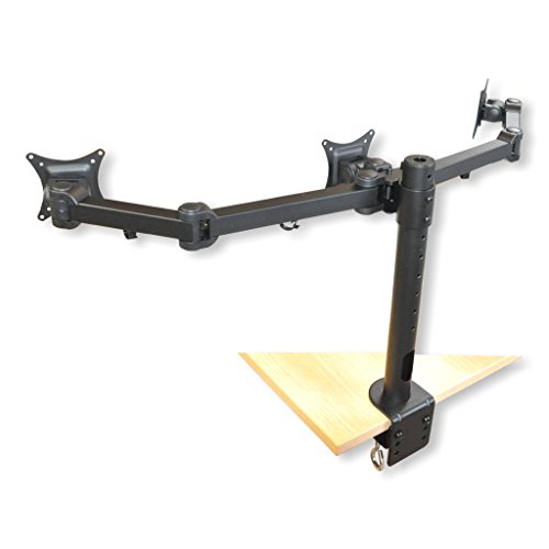 Monitor Tischhalterung Triple für 3 Monitore 13-24″ (33-61cm), Klemmbefestigung, max. Belastung 10kg je Monitor, neigbar, schwenkbar, höhenverstellbar – auch für LCD LED TV - 2