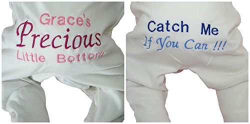 Personalised Baby Grow, Sleep Suit, Boys, Girls, Baby Gifts, Baby Clothing, Clothes (3-6 Months, Pink Precious Bottom)