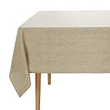 Man kann die Tischdecke mit Wasser bis 30 Grad waschen. Es verliert beim Waschen keine Farbe, ist schmutzabweisend, pflegeleicht und schnell trocknend