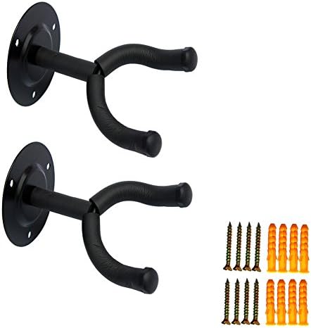 Wall Mounted Guitar Hanger Hook,Mandolin/Violin/Ukulele/Guitar Support Holder Stand Rack Round Base (2)