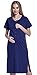 Happy Mama. Women's Maternity Nursing Breastfeeding Nightdress Shirt Gown. 389p (Navy, UK 10, M)