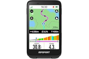 iGPSPORT BiNavi Ciclocomputer GPS, Analisi dell'Allenamento Funzione di Guida Continua Rilevamento del Movimento 3,5" Touchscreen Controllo della Musica e della Telecamera d'azione, iClimb Pro, 35H