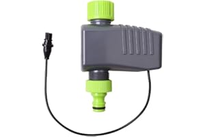 Aqualin Ordinateur d'irrigation 4 Sorties Système d'irrigation Automatique avec 1 Distributeur d'eau 4 Compartiments, 2 électrovannes (Gris/Vert)