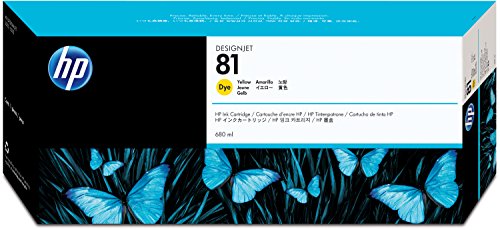 HP N°81 Cartouche d'encre d'origine Jaune C4933A