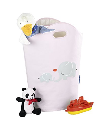 Wenko 62120100 Wäschesammler Kids Elli Wäschekorb Fassungsvermögen 24 L, Polyester, Rosa, 20 x 40 x 52 cm - 5