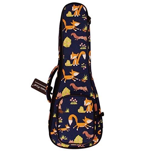 Music First Housse de ukulélé en coton Motif Little Fox Fit for 21 inch Soprano Ukulele