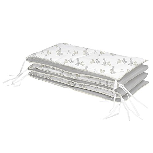 BabyDan BunnyHop 4 Sided Cot Bumper Grey