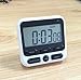 Produktbild LJXAN Für Kochen Timer Große Display Starke Magnet Zurück Laut Blinklicht Elektronische Timer Schalter Küche Timer Wecker Küche Erinnerung (Ohne Batterie),Black