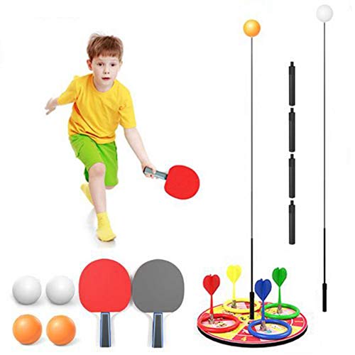 Entraîneur de Tennis de Table détachable Multifonctions avec Manche Souple élastique, Set de Tennis de Table + Dart magnétique sécurisé, entraînement de Tennis de Table Rebound
