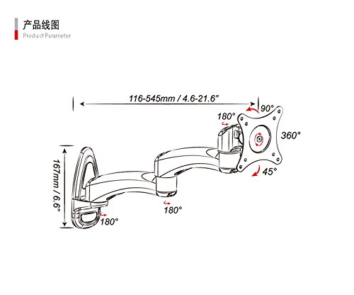 HFTEK® Monitor TV Wand Halterung Halter Wall Mounts (HF17DW) - 3